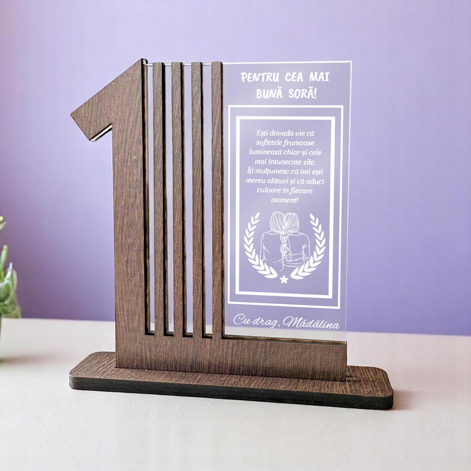 Cadou personalizat Trofeu - Pentru cea mai buna sora Cadou personalizat Trofeu - Pentru cea mai buna sora
